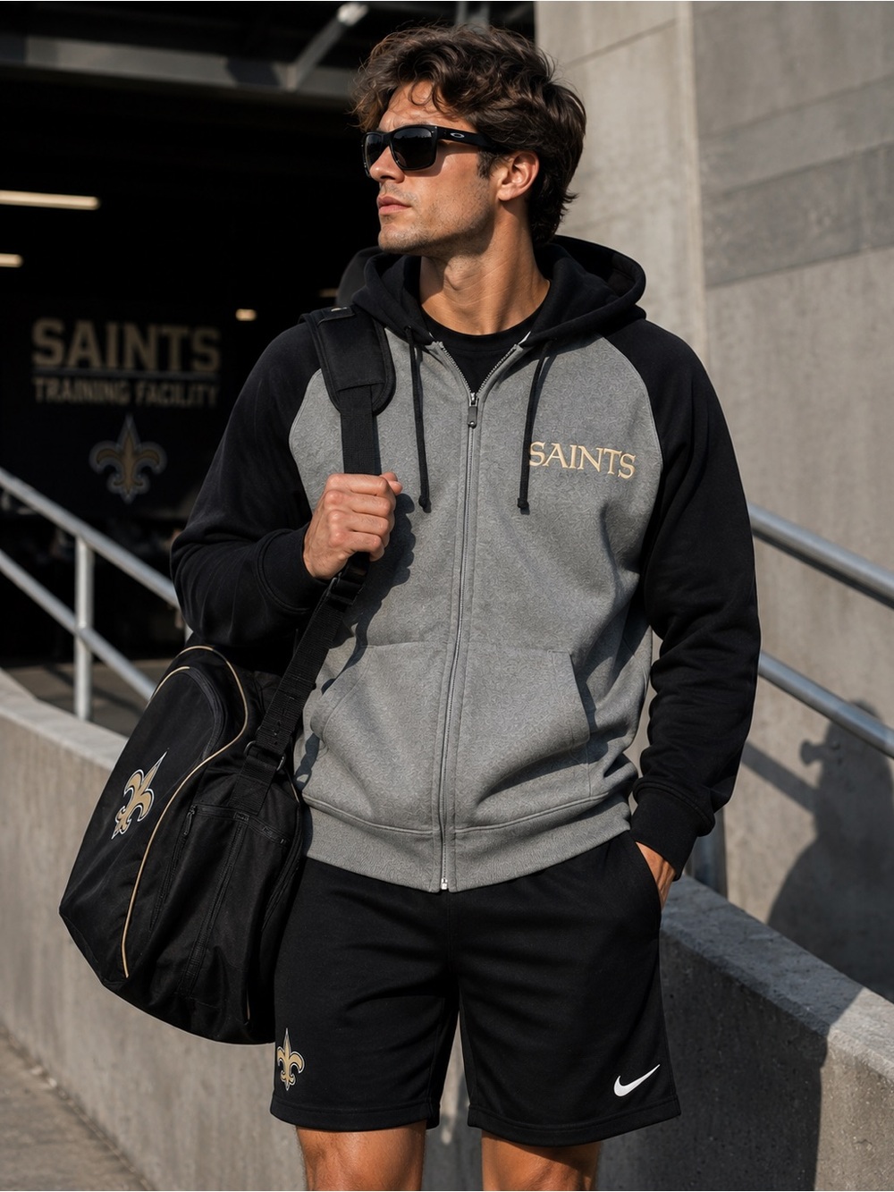 ⚜️New Orleans Saints NFL Zip Hoodie Thermo Fit Nike Team Apparel Unisex SzM NWOT